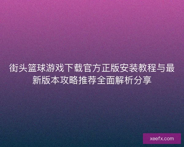 街头篮球游戏下载官方正版安装教程与最新版本攻略推荐全面解析分享
