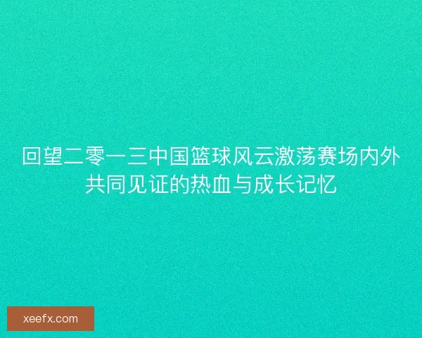 回望二零一三中国篮球风云激荡赛场内外共同见证的热血与成长记忆 回望二零一三中国篮球风云激荡赛场内外共同见证的热血与成长记忆