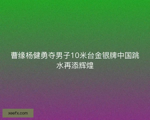 曹缘杨健勇夺男子10米台金银牌中国跳水再添辉煌