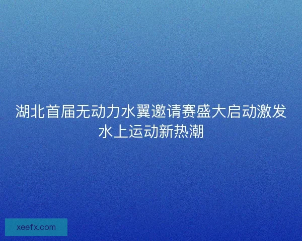 湖北首届无动力水翼邀请赛盛大启动激发水上运动新热潮