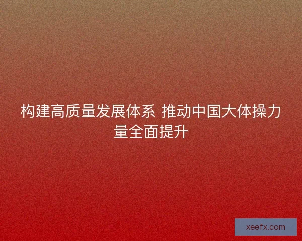构建高质量发展体系 推动中国大体操力量全面提升 构建高质量发展体系 推动中国大体操力量全面提升